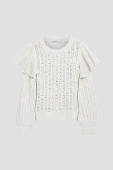 推荐Embellished cable-knit wool-blend sweater商品
