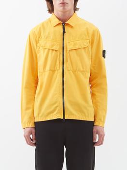 加拿大stone island jacket, Stone Island | Logo-patch zipped cotton overshirt商品图片 