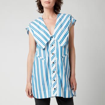 推荐Ganni Women's Oversized Sleeveless Shirt - Daphne商品