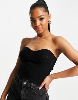 product Miss Selfridge eco knit rib contour bandeau in black image