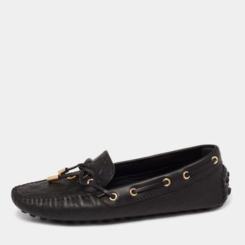 lv鞋真假, [二手商品] Louis Vuitton | Louis Vuitton Black Monogram Leather Bow Slip On Loafers Size 35.5商品图片 8.7折, 满1件减$100, 满减