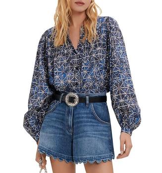 maje正品, Maje | Cotik Printed Cotton Blouse商品图片 6折