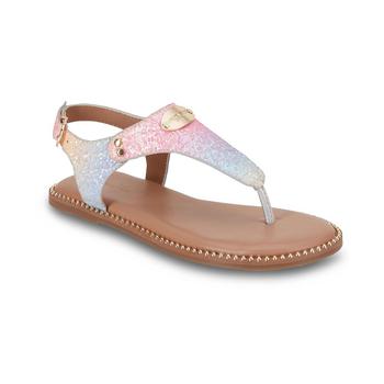 商品Bebe | Big Girls Leatherette T-strap Flat Thong Sandals,商家Macy's,价格¥272图片