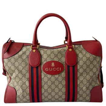 古驰托特包, [二手商品] Gucci | Gucci Beige GG Canvas Web-Trimmed Neo Vintage Duffle Bag商品图片 9折