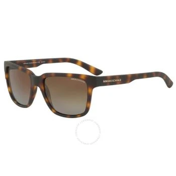 Armani Exchange | Polarized Brown Gradient Square Men's Sunglasses AX4026S 8029T5 56 4.2折, 满$200减$10, 满减