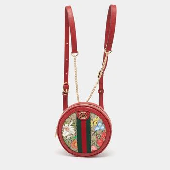 Gucci | Gucci Red GG Supreme Canvas and Leather Floral Ophidia Backpack 