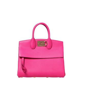 推荐Salvatore Ferragamo The Studio Leather Top Handle Bag - Pink商品