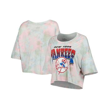 Majestic, Majestic | Women's Threads New York Yankees Cooperstown Collection Tie-Dye Boxy Cropped Tri-Blend T-shirt商品图片 