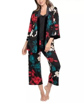 Linea Donatella | Women's 3-Piece Sharifa Floral Top, Pants and Robe Pajama Set,商家Macy's,价格¥574