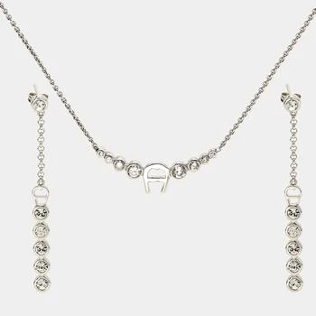 推荐Aigner Crystal Sterling Silver Necklace Set商品