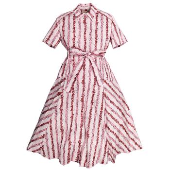 商品Burberry Ladies Scribble Stripe Cotton Shirt Dress图片