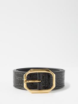 ysl腰带真假, Yves Saint Laurent | Crocodile-effect leather belt商品图片 