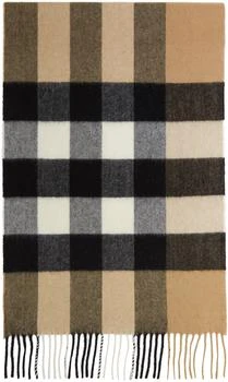 Burberry | Beige Cashmere Mega Check Scarf 