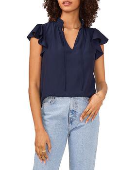 1. State是什么牌子, 1. State | Flutter Sleeve Split Neck Top商品图片 6折×额外8折, 独家减免邮费, 额外八折