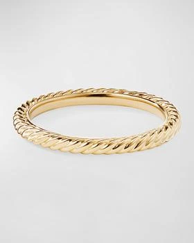 David Yurman | 2mm Cable Collectibles Stack Ring in 18K Gold,商家Neiman Marcus,价格¥6217