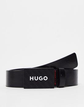 Hugo Boss | HUGO Gilao leather belt in black商品图片,额外9.5折, 额外九五折