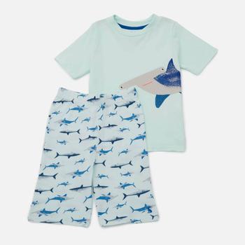 商品Joules | Joules Kids' Shorts Sleeve Pj Set - Green Shark Stripe,商家The Hut,价格¥62图片