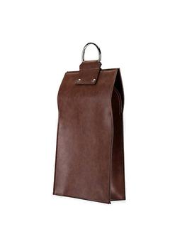小棕瓶, Viski | Brown Faux Leather Double-Bottle Wine Tote商品图片 