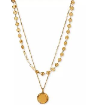 Eliot Danori | AJOA 18k Gold-Plated Layered Coin Pendant Necklace, 18"+ 2" extender,商家Macy's,价格¥401