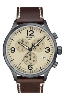 商品Tissot | Chrono XL Leather Strap Chronograph Watch, 45mm,商家Nordstrom Rack,价格¥1002图片