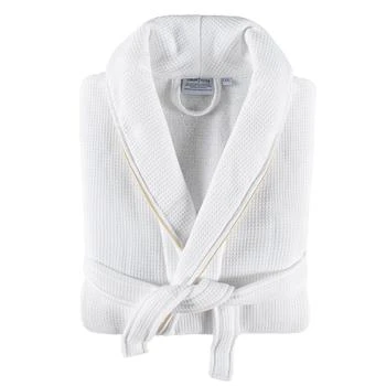 Linum Home Textiles | Unisex Waffle Weave Terry 100% Turkish Cotton Bathrobe with Satin Piped Trim,商家Macy's,价格¥810