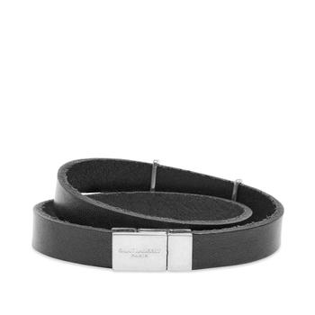 推荐Saint Laurent YSL Logo Double Wrap Bracelet商品