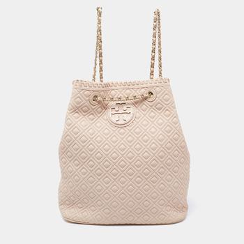 tory burch lee双肩包, [二手商品] Tory Burch | Tory Burch Powder Pink Leather Drawstring Backpack商品图片 7.2折, 满1件减$100, 满减