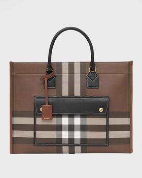 burberry tote, Burberry | Freya Check Canvas & Leather Tote Bag商品图片 