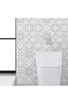 久光贴, WALPLUS | Andalu Light Grey Cement Spanish Wall Tile Sticker Set - 6 x 6 in - 24 Pieces商品图片 9.2折