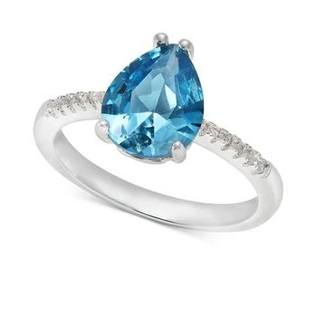 Charter Club | Silver-Tone Blue Teardrop Crystal Ring, Created for Macy's 