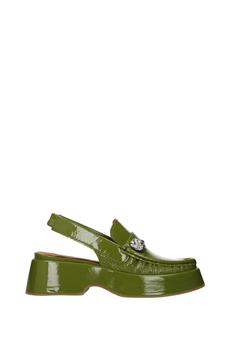 ganni鞋, Ganni | Sandals Patent Leather Green Kiwi商品图片 6.8折