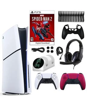 PS5 Spider Man 2 Console with Extra Red Dualsense Controller and Accessories Kit