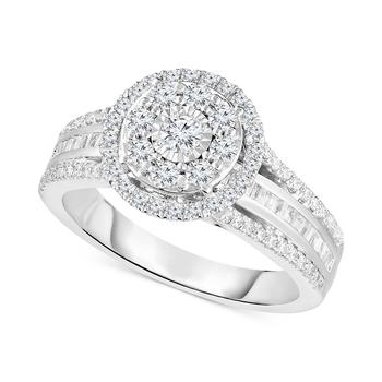 推荐Diamond Halo Cluster Engagement Ring (1 ct. t.w.) in 10k White Gold商品