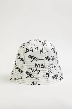 MSGM | Logo-Print Bucket Hat in White商品图片,6.4折