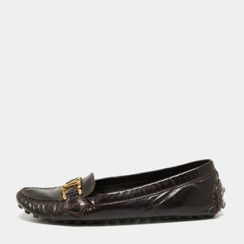 lv鞋, [二手商品] Louis Vuitton | Louis Vuitton Dark Brown Patent Leather Oxford Slip-On Loafers Size 37商品图片 满1件减$100, 满减