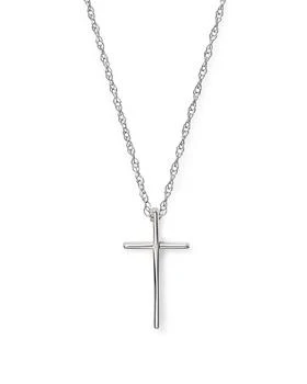 Bloomingdale's | 14K White Gold Small Cross Pendant Necklace, 18" - 100% Exclusive,商�家Bloomingdale's,价格¥2432