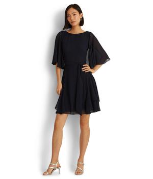 女装拉夫劳伦连衣裙, Ralph Lauren | Ruffled Georgette Cocktail Dress商品图片 5.6折