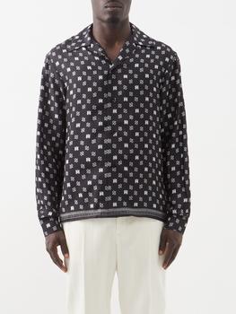 amiri衬衫, AMIRI | Logo-print silk-twill shirt商品图片 