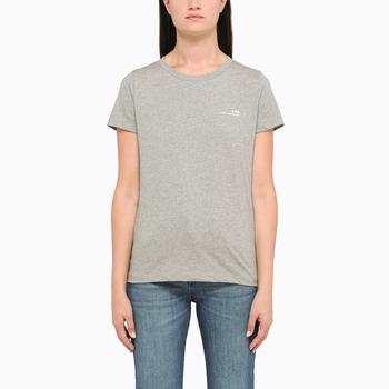 推荐Grey crewneck t-shirt with embroidered logo商品