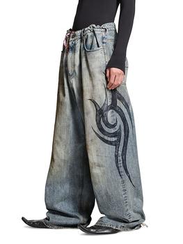 Balenciaga Y2k Stretched Knee Baggy Pants - Leggings - Free