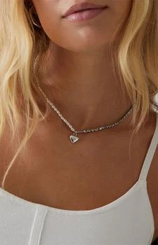 LA Hearts | Silver Heart Pendent Necklace,商家PacSun,价格¥68