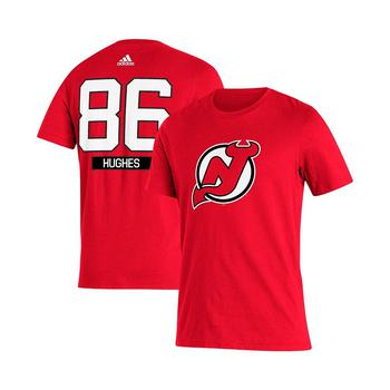 亚历山大王联名阿迪达斯, Adidas | Men's Jack Hughes Red New Jersey Devils Player Name and Number T-shirt商品图片 