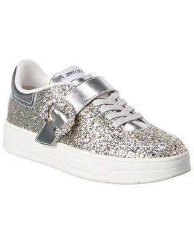 Jimmy Choo | Jimmy Choo Osaka Glitter & Leather Sneaker商品图片,8.2折