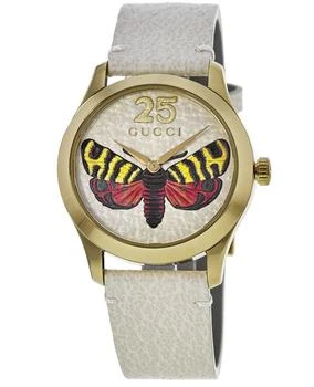 推荐Gucci G-Timeless Butterfly Dial Leather Strap Women's Watch YA1264062商品