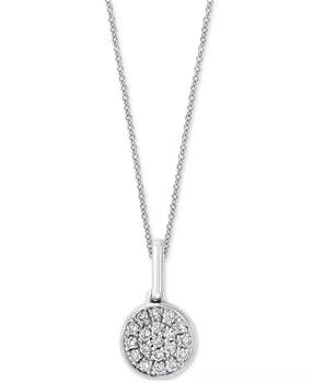 Effy | EFFY® Diamond Pavé Cluster 18" Pendant Necklace (1/10 ct. t.w.) in Sterling Silver or 14k Gold-Plated Sterling Silver,商家Macy's,价格¥1286