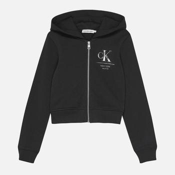 推荐Calvin Klein Girls Foil Logo-Printed Zipped Cotton Hoodie商品