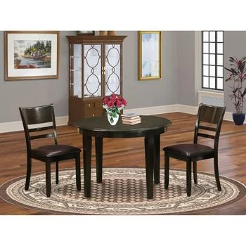 East West Furniture | 3  PC  Kitchen  Table  set-Small  Table  and  2  Kitchen  Chairs,商家Premium Outlets,价格¥2989