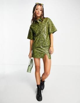 Topshop | Topshop PU snake print shirt商品图片,3.1折