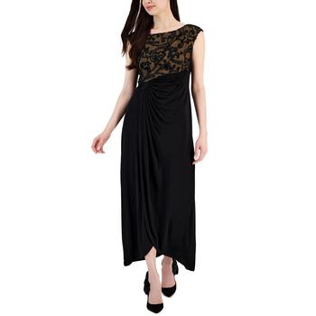 商品Connected | Women's Soutache Lace Cap-Sleeve Faux-Wrap Gown,商家Macy's,价格¥656图片