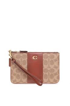 Coach | Coach Logo Plaque Monogrammed Small Wristlet Wallet 5.7折